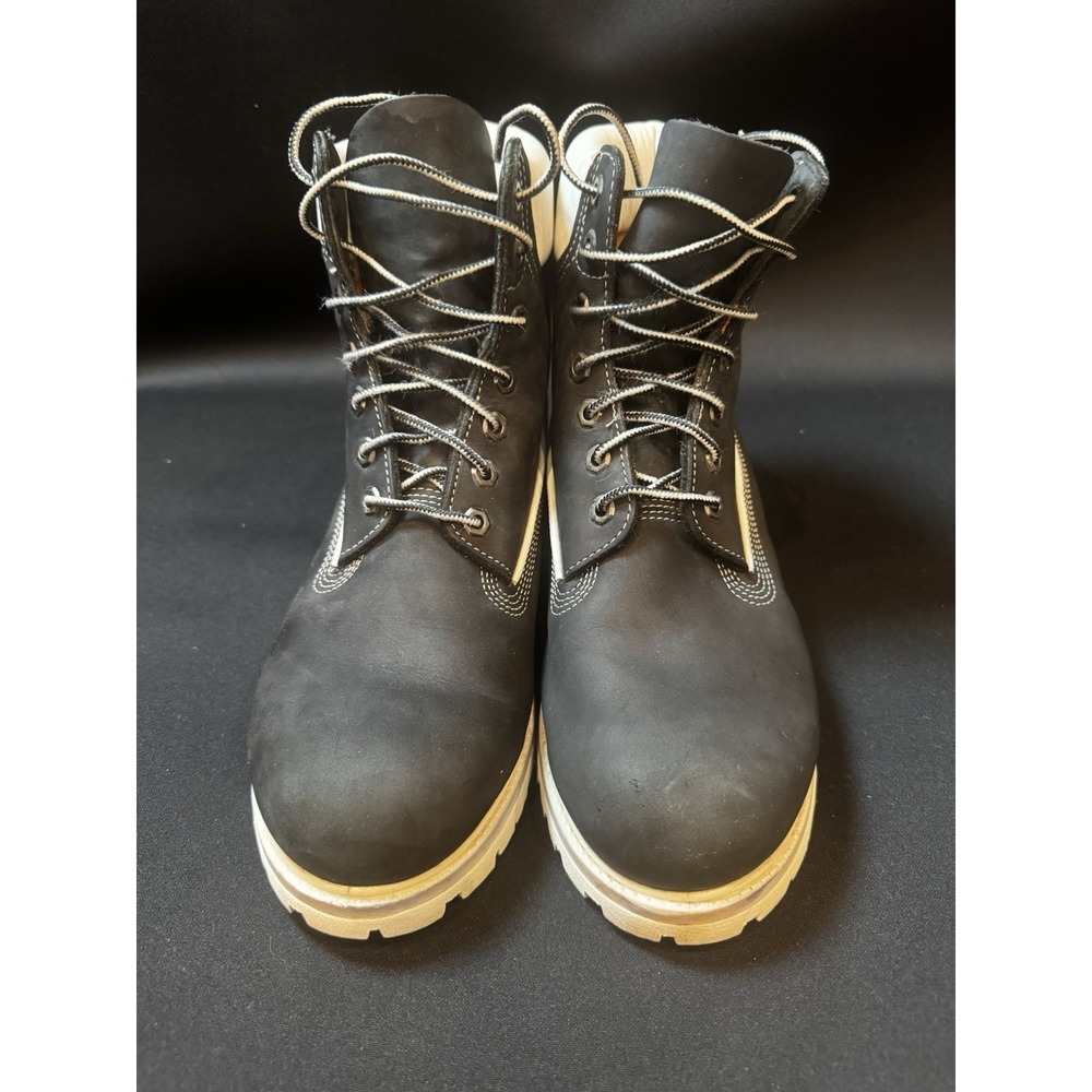 Timberland 6 Inch Premium Waterproof Boots Black White Mens 9.5 USA 28025 - Picture 5 of 16